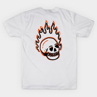 Skeleton fire on fired scary vintage T-Shirt